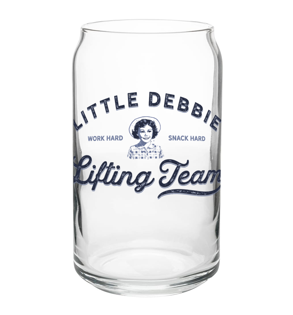 LITTLE DEBBIE LIFTING TEAM MILK GLASS - PORTRAIT LOGO